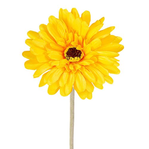 Gerbera umelá kvetinová stonka, výška: 55cm, priemer kvetu: 10cm - Citrónovožltá