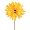 Gerbera umelá kvetinová stonka, výška: 55cm, priemer kvetu: 10cm - Svetlo citrónovožltá