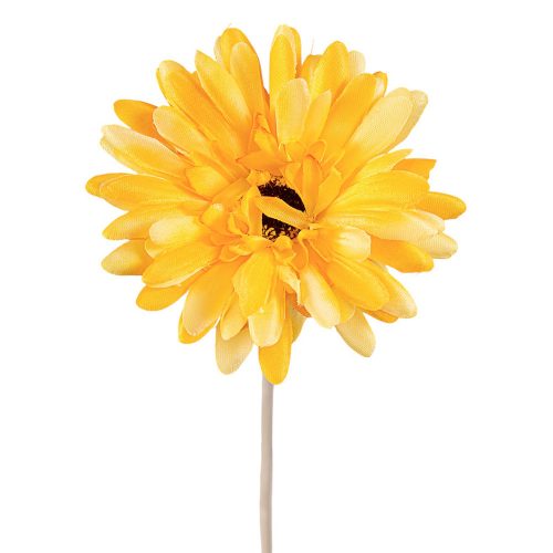 Gerbera umelá kvetinová stonka, výška: 55cm, priemer kvetu: 10cm - Svetlo citrónovožltá